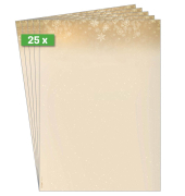 Weihnachtsbriefpapier Schneeflocken vor goldenem Hintergrund Christmas Night DP633, A4, 90g