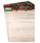 Weihnachtsbriefpapier Weihnachtssterne / Tannenzweige Chalet Style DP442, A4, 90g