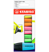 Textmarker BOSS MINI, 07/5-2-01, Pack, gelb, orange, pink, grün, blau, 2-5mm Keilspitze