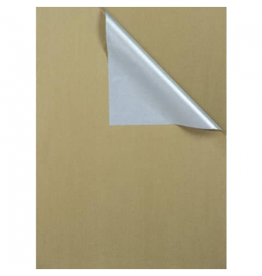 Geschenkpapier 2-Color  731647, 50cm x 100m, gold/silber