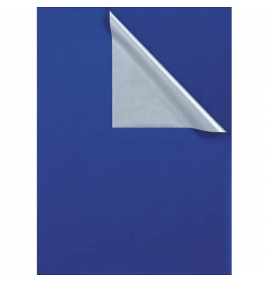 Geschenkpapier 2-Color  731650, 50cm x 100m, blau/silber
