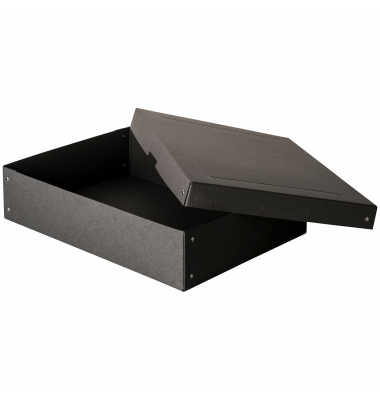 Aufbewahrungsbox PureBox Black 22001688, mit Deckel, au&szlig;en 32x10x44cm, Pappe schwarz