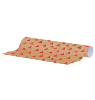 Geschenkpapierzuschnitte Weihnachten 14018200000, Tannebaum, 70cm x 50cm, gold/rot