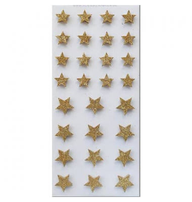 Weihnachtsetikett Glittersterne gold