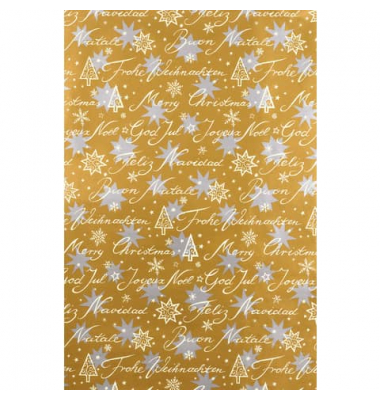 Geschenkpapier 0A53791, Weihnachten, 50cm x 250m, gold, silber, weiß