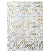 Geschenkpapier 4A2262, Schriftzug Merry Christmas, 50cm x 50m, weiß/gold