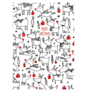 Geschenkpapier 0A88861, Weihnachten, 50cm x 150m, mehrfarbig (schwarz/weiss/rot)