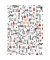 Geschenkpapier 0A88861, Weihnachten, 50cm x 150m, mehrfarbig (schwarz/weiss/rot)