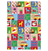 Geschenkpapier 0A92481, Kinder Weihnachten, 50cm x 50m, bunt