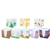 Zettelbox 46784, Motive sortiert, 1 Pkg. à 8 Stk., 92x92mm, inkl. 900 Notizzettel, weiß