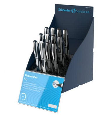 Tintenroller Ray, im Display sortiert