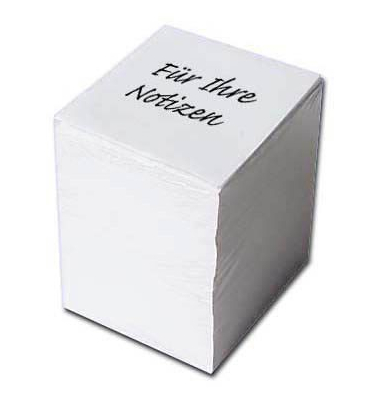 Zettelklotz 100110259469593, 97x97mm, lose, weiß, Papier, 500 Blatt