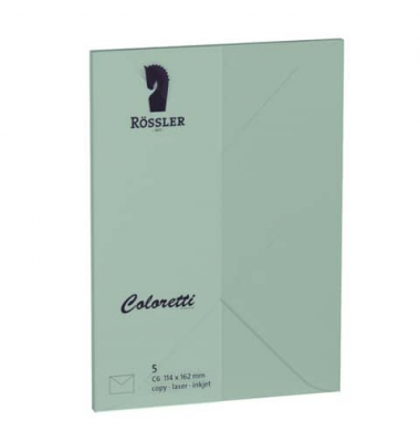 Designbriefumschlag Coloretti 20705567, C6, nassklebend, 80g, eucalyptus