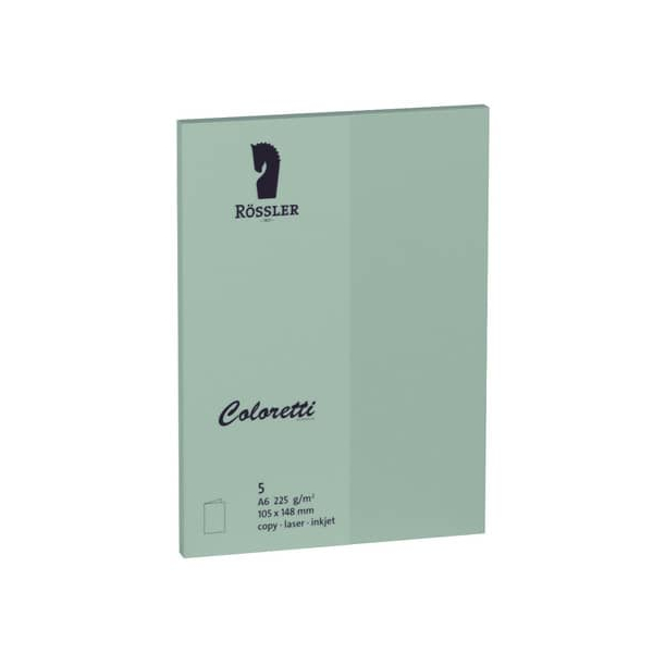 4014970445774 - Blanko-Grußkarten 220706567 A6 225g eucalyptus 4014970445774 COLORETTI 5 Stück