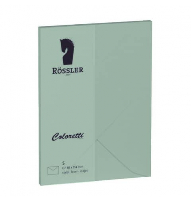 Designbriefumschlag Coloretti 220707567, C7, nassklebend, 80g, eucalyptus