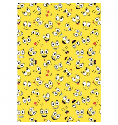 Geschenkpapier 3A03371, Gesichter, 70cm x 250m, mehrfarbig (gelb)