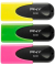 3 PNY USB-Sticks NEO Edition gelb, grün, pink 64 GB