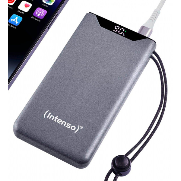 4034303034192 - 7332034 Mobile Stromversorgung Powerbank F10000    Grau 10000 mAh inkl USB-C to Type-C 7332034 4034303034192