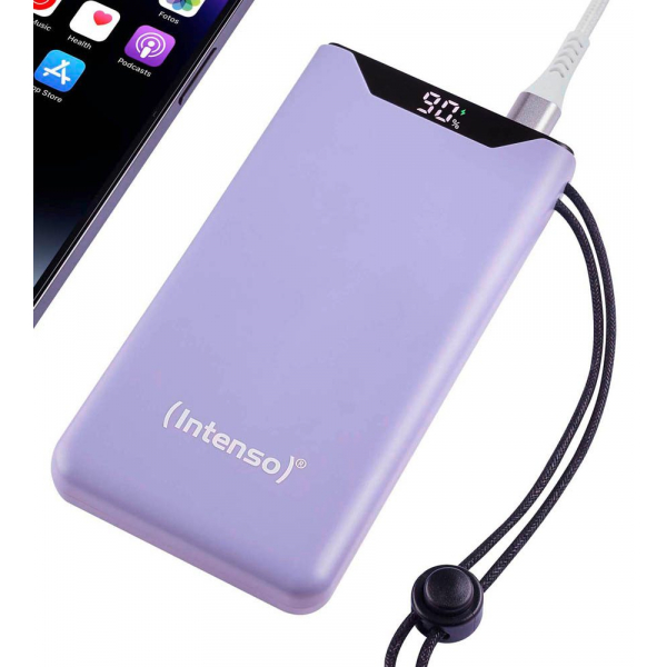 4034303034284 - 7332033 Mobile Stromversorgung Powerbank F10000    Lila 10000 mAh inkl USB-C to Type-C 7332033 4034303034284