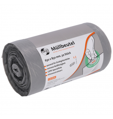 Müllbeutel 34043 First Plus PCR, grau, 80 Liter, extrastark