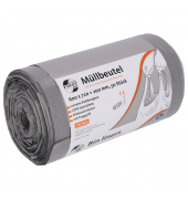 Müllbeutel 34045 First Plus PCR, grau, 60 Liter, mit Griff, extrastark
