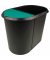 Papierkorb the double H6103994, teils mit Deckel, 20 Liter + 9 Liter, oval, schwarz/grün