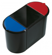 Papierkorb the triple H6103597, 38 Liter, oval, schwarz/rot/blau