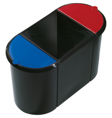 Papierkorb the triple H6103597, 38 Liter, oval, schwarz/rot/blau