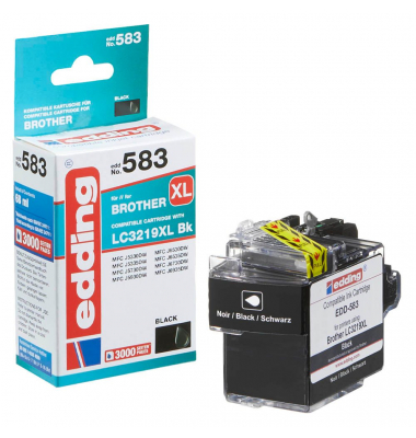 Druckerpatrone EDD-583 18-583-01 (kompatibel mit Brother), schwarz, ca. 3000 Seiten schwarz