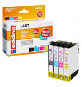 Druckerpatrone EDD-487 18-487-01 (kompatibel zu Epson), schwarz/cyan/magenta/yellow, ca. 665 Seiten schwarz/ ca. 625 Seiten farb