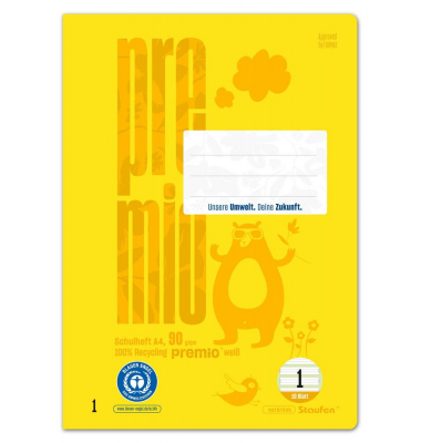 Schulheft 040782001 Schulheft, Lineatur 1 / Lineatur 1, A4, 90g, grün, 16 Blatt / 32 Seiten