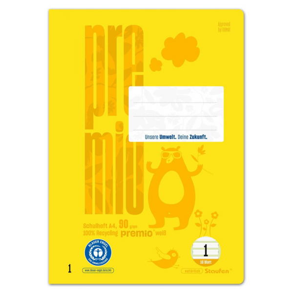 9001939834101 -  Schulheft 040782001 Schulheft Lineatur 1   Lineatur 1 A4 90g grün 16 Blatt   32 Seiten 9001939834101 Ursus