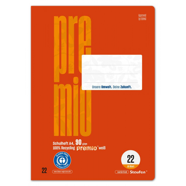 9001939834330 -  Schulheft 040782022 Green Lineatur 22   Lineatur 22 A4  90g grün 16 Blatt   32 Seiten 9001939834330 Ursus