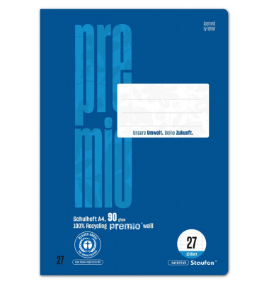 Schulheft 040782027 Green, Lineatur 27 / Lineatur 27, A4, 90g, grün, 16 Blatt / 32 Seiten