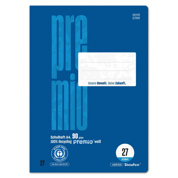 9001939834439 - Schulheft 040782027 Green Lineatur 27   Lineatur 27 A4  90g grün 16 Blatt   32 Seiten 9001939834439 Ursus