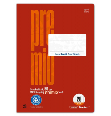 Schulheft 040782028 Green, Lineatur 28 / Lineatur 28, A4, 90g, gr&uuml;n, 16 Blatt / 32 Seiten