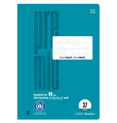 Schulheft 040782037 Schulheft, Lineatur 37 / Lineatur 37, A4, 90g, grün, 16 Blatt / 32 Seiten