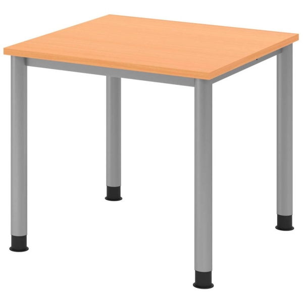 4032062139196 - Schreibtisch VHS08 6 S manuell höhenverstellbar 68-81cm (H) 80x80cm (BxT) rechteckig buche   silber 4032062139196 Hammerbac
