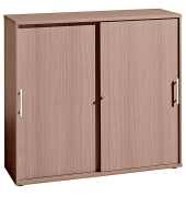 Schiebet&uuml;renschrank V1753S/N/N/RE, abschlie&szlig;bar, nussbaum, 120x110x40cm