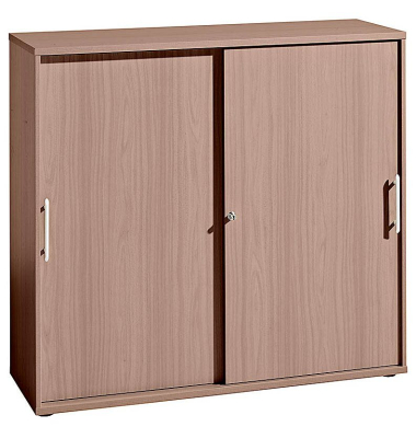 Schiebet&uuml;renschrank V1753S/N/N/RE, abschlie&szlig;bar, nussbaum, 120x110x40cm
