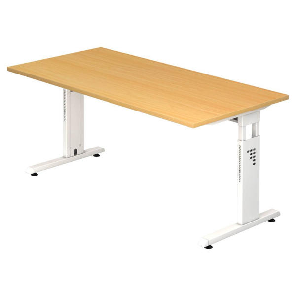 4032062142165 - Schreibtisch OS 16 manuell höhenverstellbar 65-85cm (H) 160x80cm (BxT) rechteckig buche   weiß 4032062142165 Hammerbacher