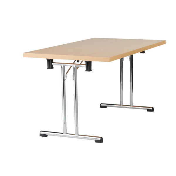 4032062142660 - HAMMERBACHER Mehrzwecktisch buche rechteckig Rundrohr chrom 1380 x 690 x 735 cm