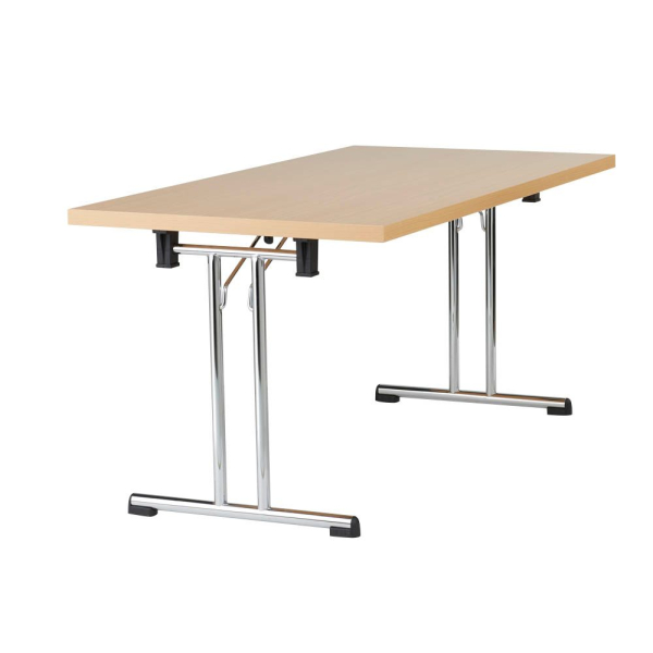 4032062142684 - HAMMERBACHER Mehrzwecktisch buche rechteckig Rundrohr chrom 1600 x 800 x 735 cm