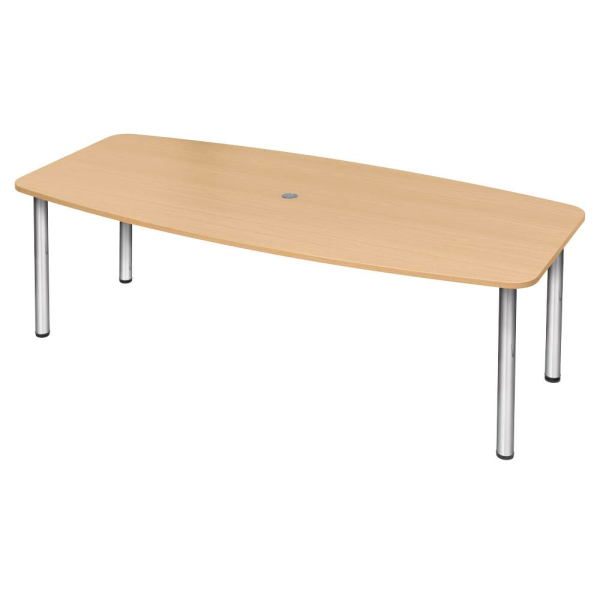 4032062144480 - Konferenztisch VKT manuell höhenverstellbar 72-74cm (H) 220cmx83-103cm (BxT) 8 Personen Tonnenform buche   chrom 4032062144