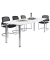 Konferenztisch K-Serie, manuell h&ouml;henverstellbar 72-74cm (H), 220cmx83/103cm (BxT), 8 Personen, Tonnenform, wei&szlig; / chrom