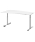 Sitz-Steh-Schreibtisch VXDSM, elektrisch h&ouml;henverstellbar, 63,5-128,5cm (H), 180x100cm (BxT), Trapezform, wei&szlig; / silber