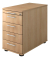 Solid Standcontainer eiche 5 Ausz&uuml;ge 42,8 x 80,0 x 72,0 - 76,0 cm