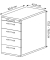Standcontainer VSC50/E/E/RE Solid, eiche, 5 Schubladen, Spanplatte, melaminbeschichtet, abschlie&szlig;bar