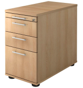 Solid Standcontainer eiche 4 Ausz&uuml;ge 42,8 x 80,0 x 72,0 - 76,0 cm