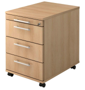 AC30 Rollcontainer eiche 4 Ausz&uuml;ge 42,8 x 58,0 x 59,0 cm